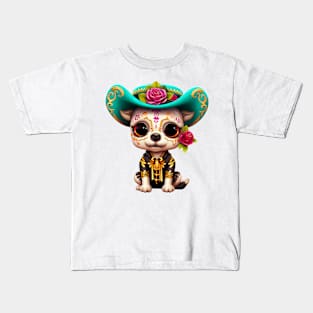 Dia de los Muertos Dog #5 Kids T-Shirt